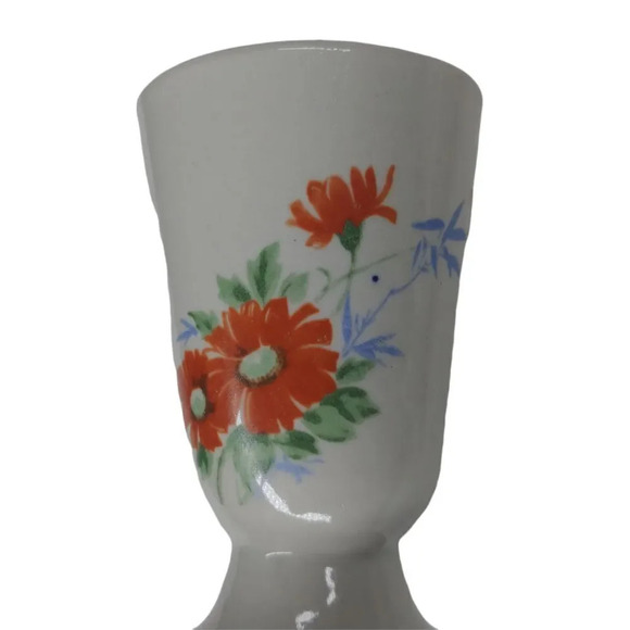 Vintage Stone Pottery Cups, Floral, Set  of 2 - Picture 4 of 8